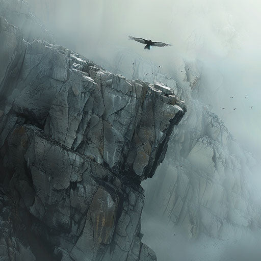 Kite bird on a rugged, rocky terrain