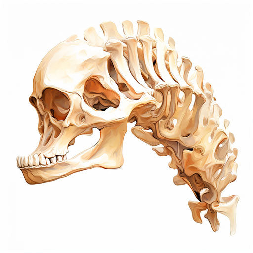 Bone clipart in the style of Impressionistic Art, on a white background