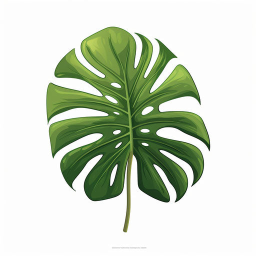 Minimalist Monstera Illustration on White Background