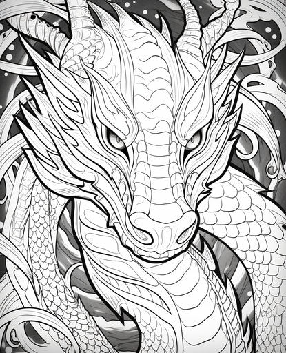 Zen dragon in cottagepunk style, captivating bamileke art
