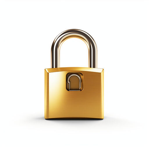 Minimalist padlock clipart on white background