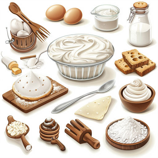 Photo realistic baking clipart on a flat white background