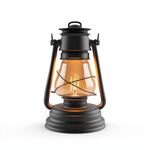 3D Camping Lantern on flat white background