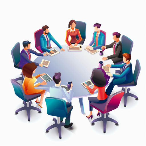 Realistic meeting clipart on white background