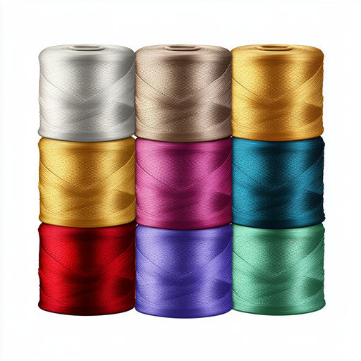 3D Embroidery Thread in photo realistic style on flat white background