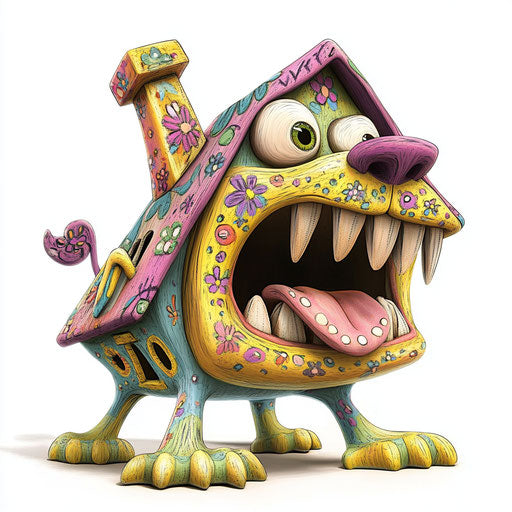 High-Resolution Dog House Caricature Clipart in 4K PNG