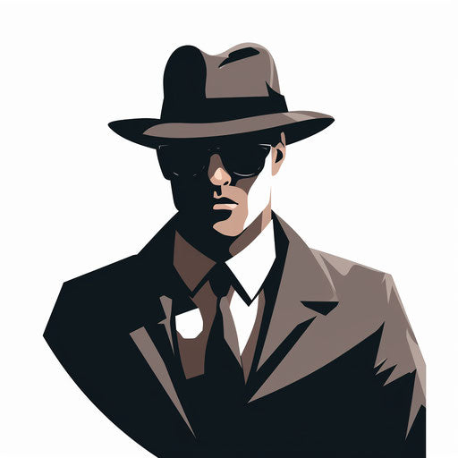 Spy clipart in Minimalist style, on white background