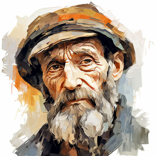 Artistic clipart in the style of oil painting, on white background