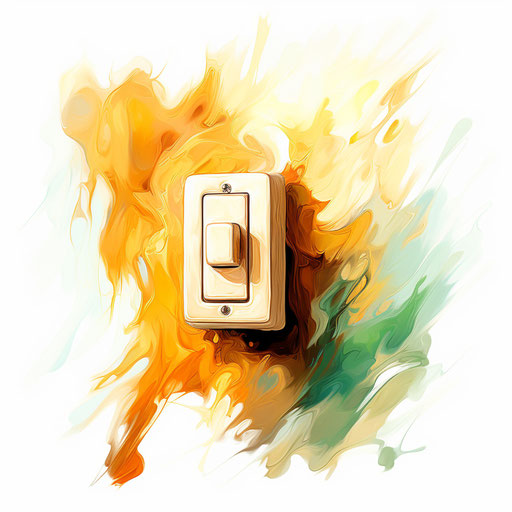 Switch clipart in the style of Oil painting, on a white background