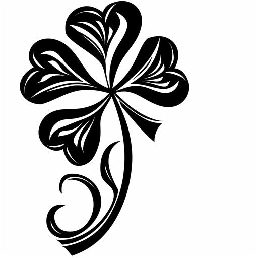 Bold tribal shamrock tattoo on clean white background