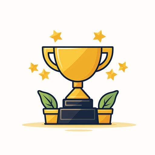 Award Illustration in Minimalist style, white background