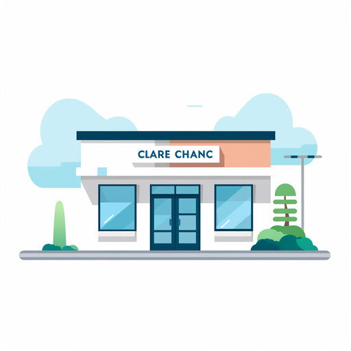 Minimalist clinic illustration on white backdrop