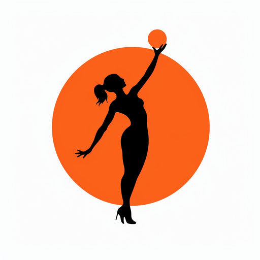 Minimalist netball illustration on white background