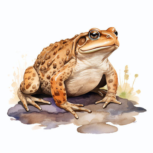 Toad illustration in the style of Oil painting, on a white background