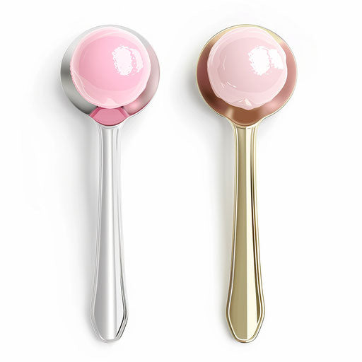 Photo realistic ice cream scoop on a flat white background