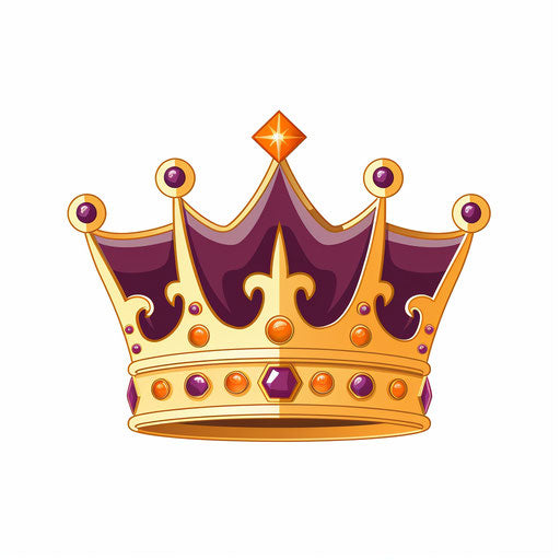 Minimalist style crown clipart, on white background