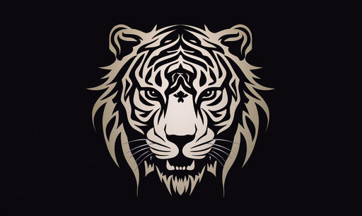 Tribal tiger tattoo, Tongan art style, Kushan Empire