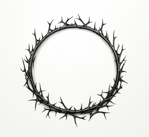 Empty crown of thorns on white background