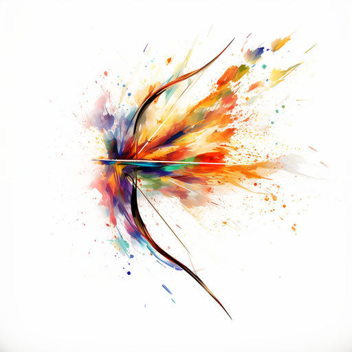 Bow and arrow illustration in Impressionistic Art style