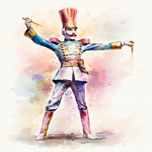 Nutcracker clipart in the style of Impressionistic Art