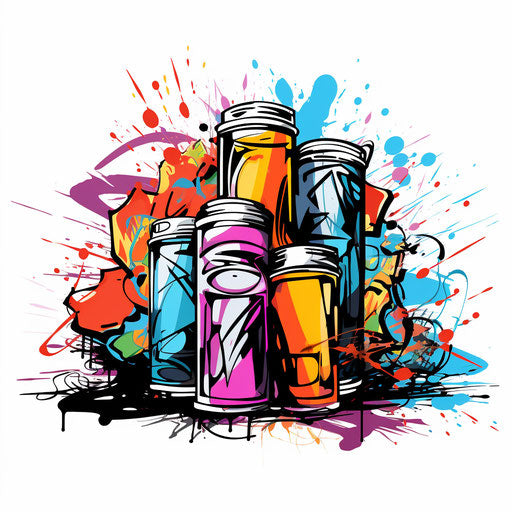 Graffiti clipart in the style of Impressionistic Art, on white background