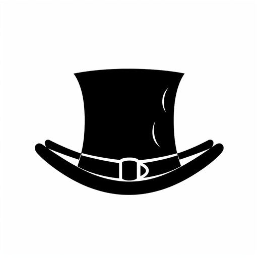 Top hat clipart in Minimalist style, on white background