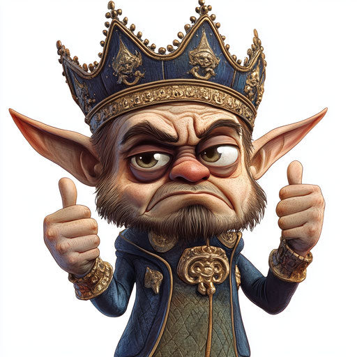 Humorous caricature of a palace with exaggerated human features