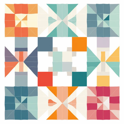 Quilt design in Minimalist style, on white background