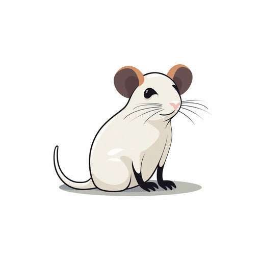 Minimalist rat clipart, on white background