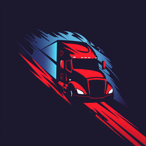 Dynamic trucking logo with strong contrast