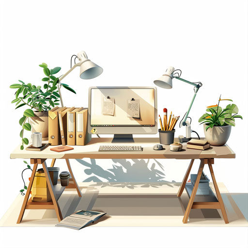 Study of art in photo realistic style, modern white backdrop