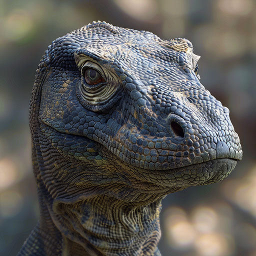 Komodo dragon with detailed textures and natural light