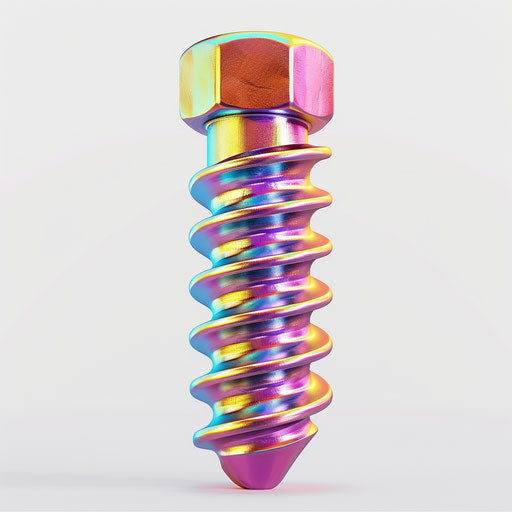 Realistic depiction of a screw on a flat white backdrop