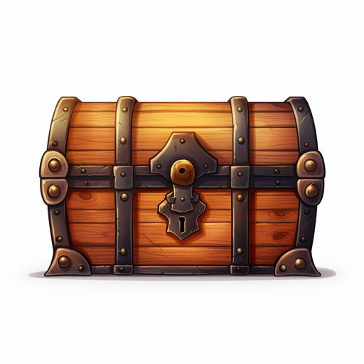 Minimalist style clipart of a chest on white background