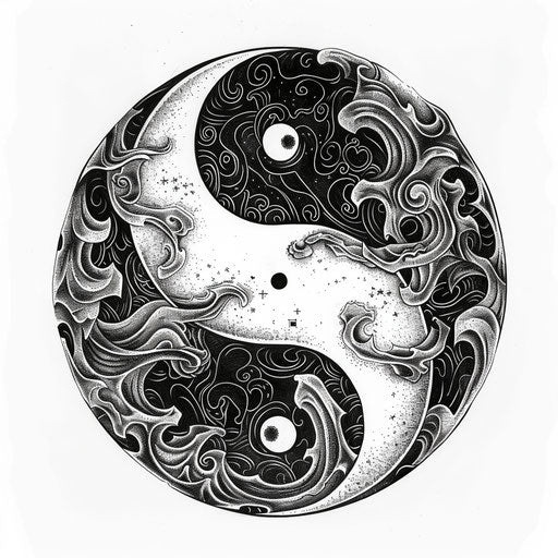 Black and white yin yang symbol for taoism