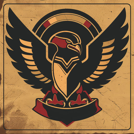 Classic emblem logo with traditional colors on heritage background