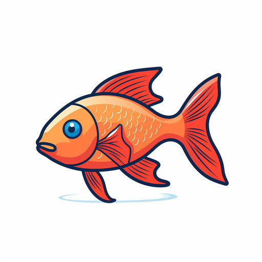 Minimalist fish illustration, on a white background