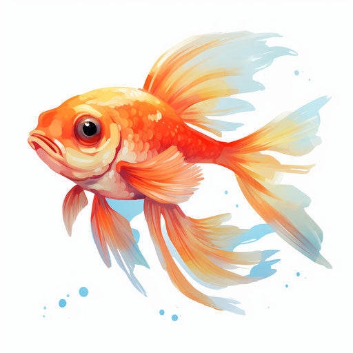 Adorable fish artwork in oil painting style