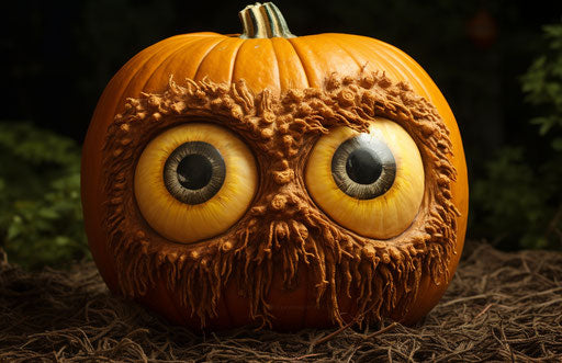 Pumpkin with eyes for fun Halloween, Zuckerpunk style