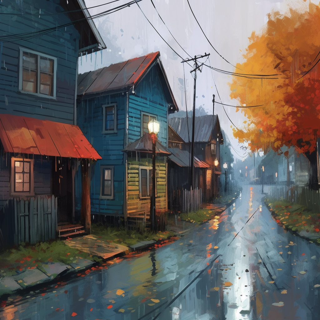 Digital Download: 4K Printable Copy of Autumn Rain: Serenade of the Streets by Imagella