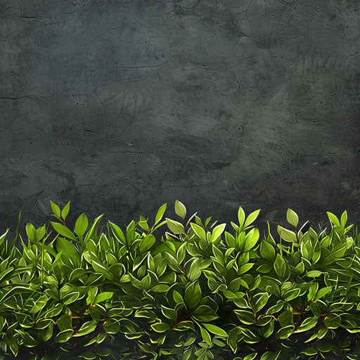 Photo realistic garden background clipart with flat random background, metallic sheen and realistic textures