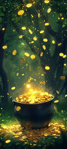 Irish-themed phone wallpaper with pot of gold