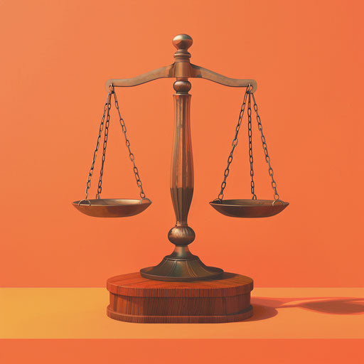 Realistic scale clipart on sunset orange background