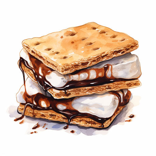 Smore clipart in the style of Impressionistic Art, on a white background