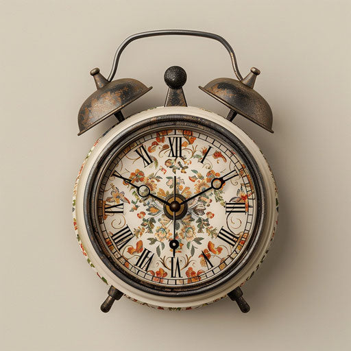 Realistic quality alarm clipart on flat beige background