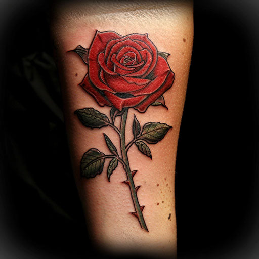Rose tattoos for men in the style of Steve Sack featuring a humorous design