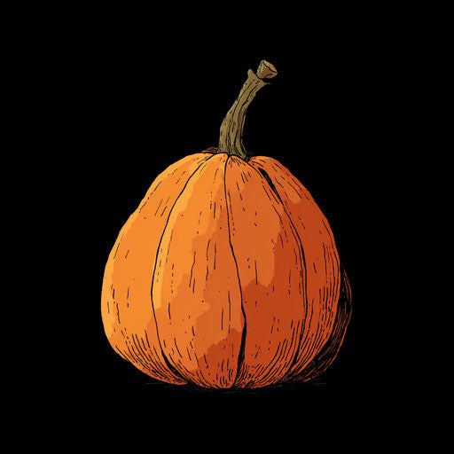 Stylized pumpkin on a black background