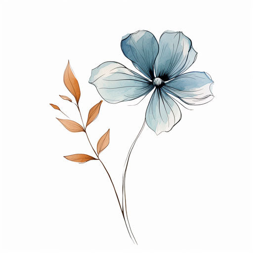 Minimalist style floral illustration on white background