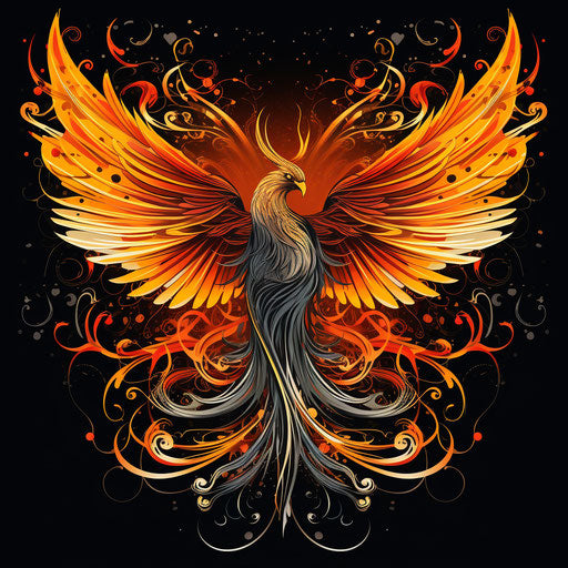 Phoenix burning bird from sky