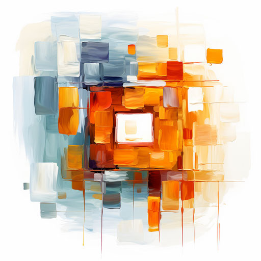 Rectangle clipart in the style of Oil painting, on a white background